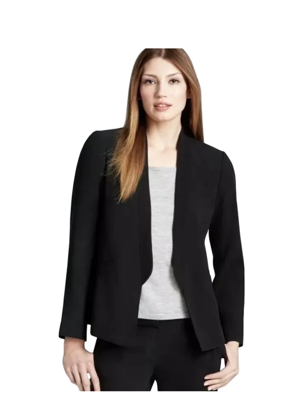 Eileen Fisher Black Open-Front Blazer